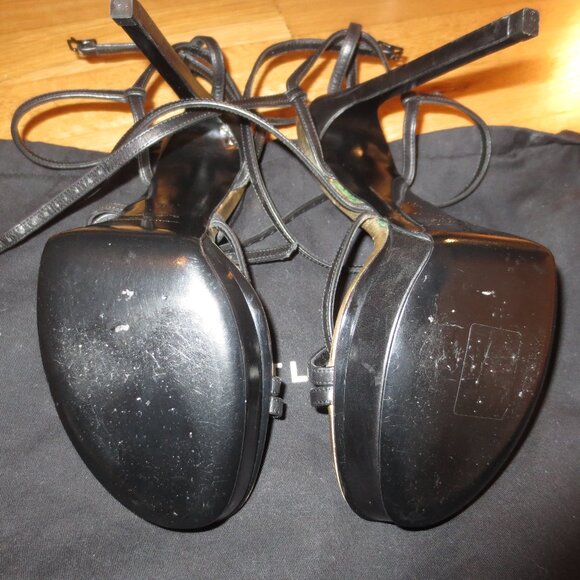 Stunning Strappy Black SAINT LAURENT High Heel Platform Sandals - Picture 16 of 16